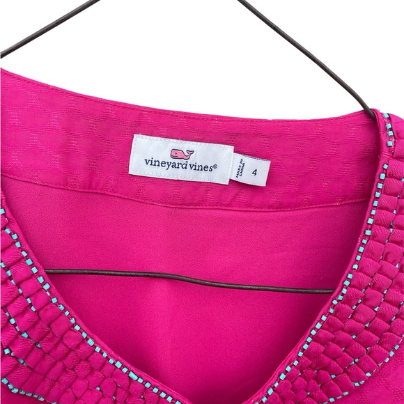 VINEYARD VINES Dobby Embellished Silk Blend Shift Dress - Picture 6 of 8